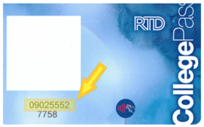 An example of an RTD College Pass card.