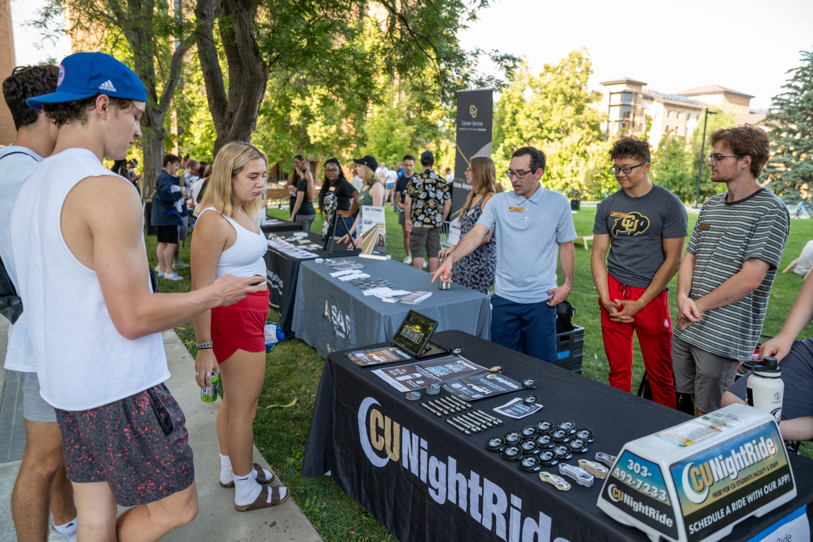Students tabling for CU NightRide