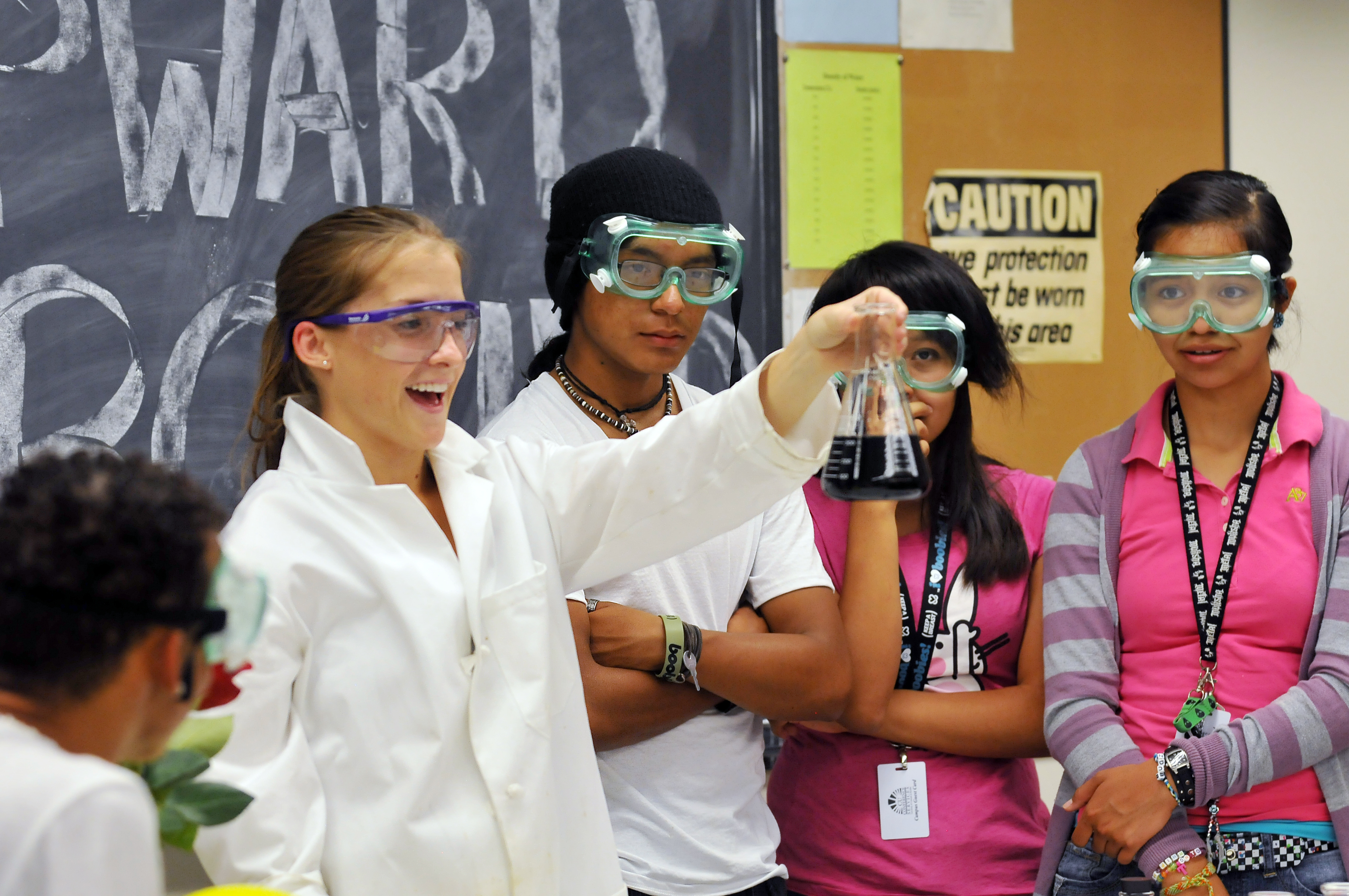 young students in a lab