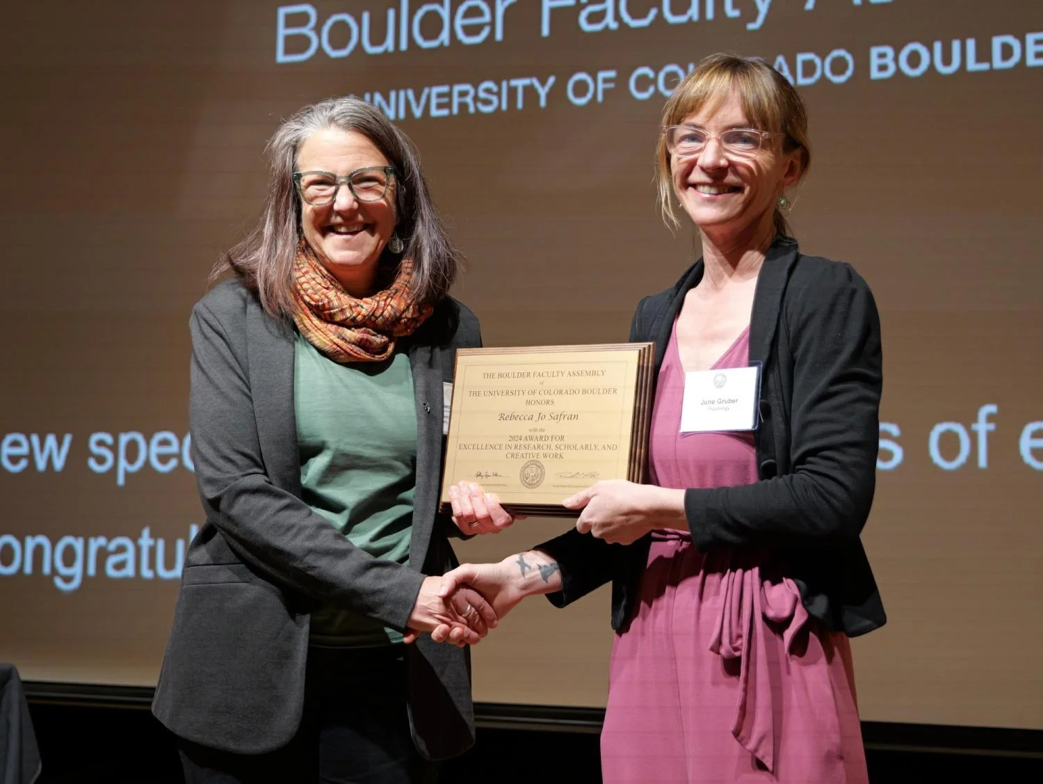 BFA winner Rebecca Safran and June Gruber