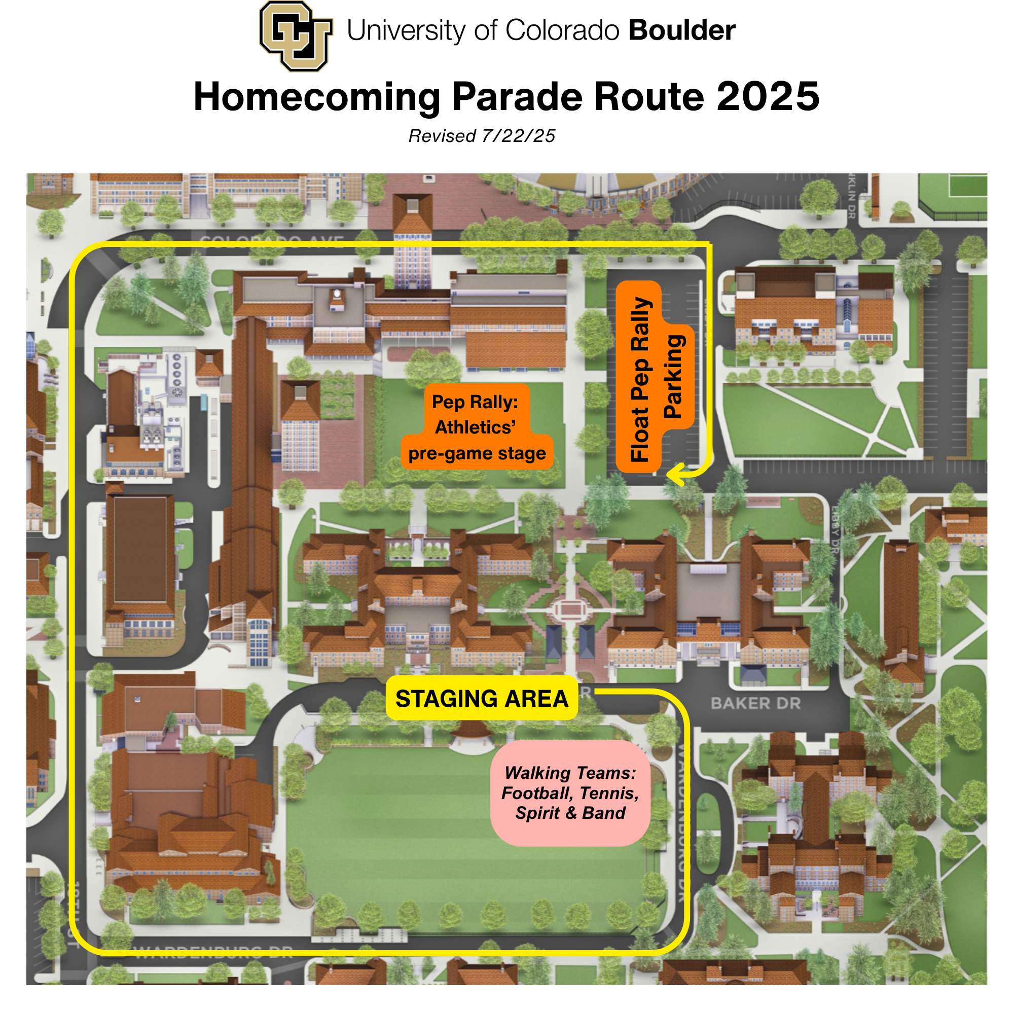 Map of the Homecoming parade route