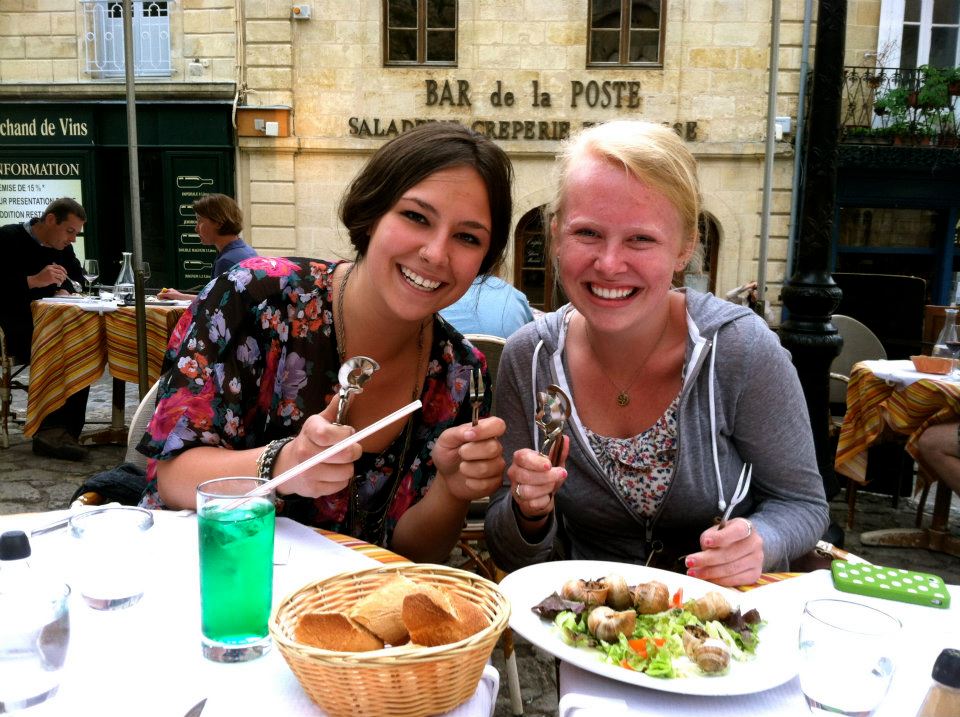 Eating escargot in Bordeaux, France