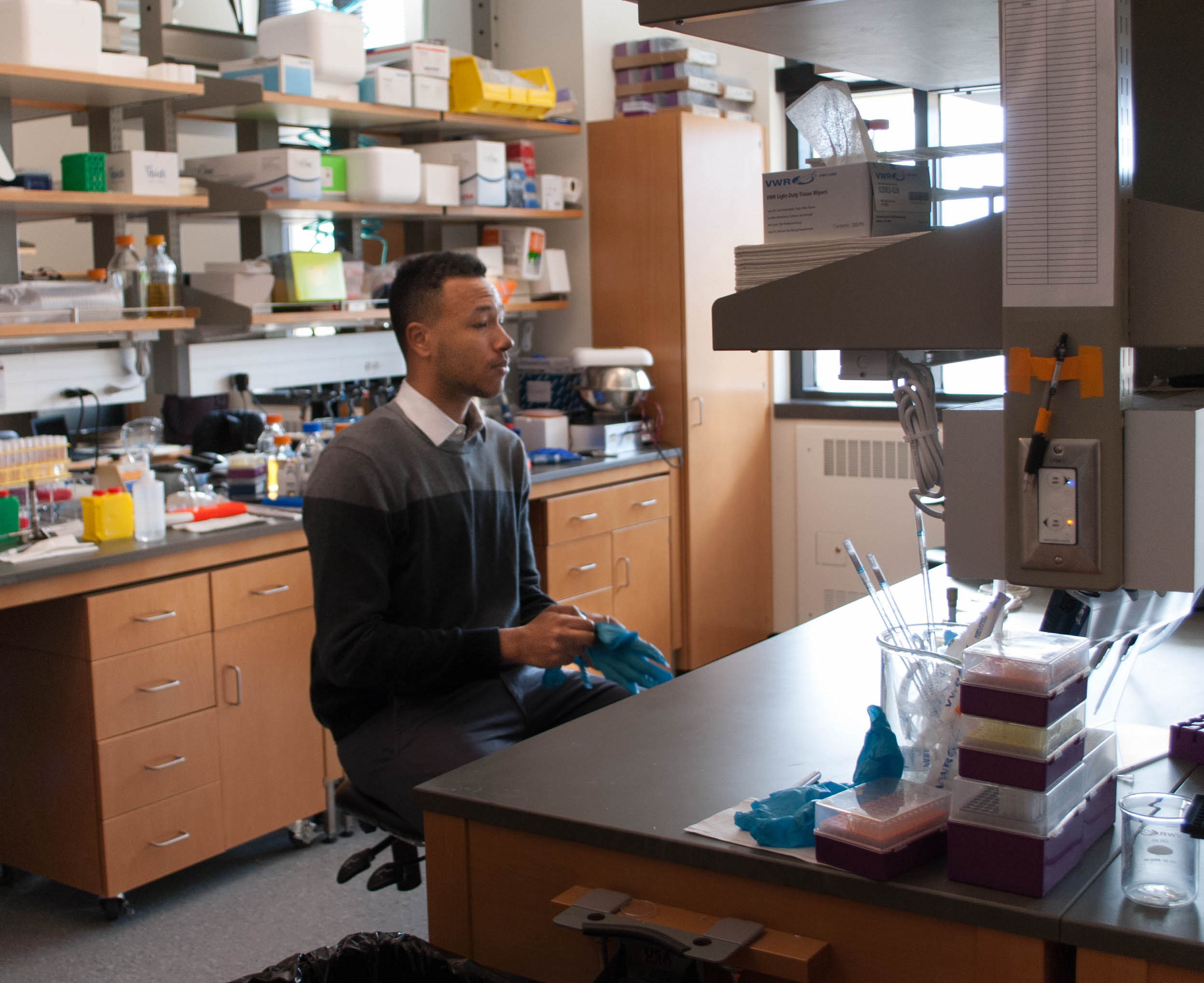 Student working in lab