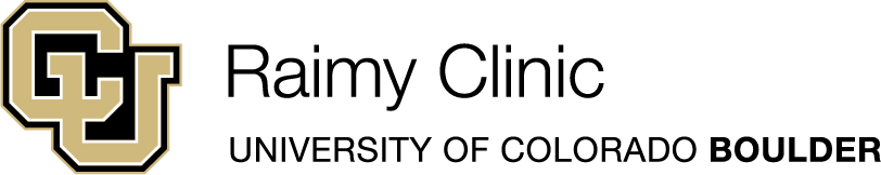 A Raimy Clinic word mark appears next to an interlocking CU design in gold.