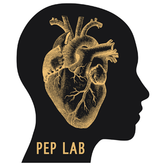 PEP Lab logo: silhouette of person's profile with anatomical heart overlay