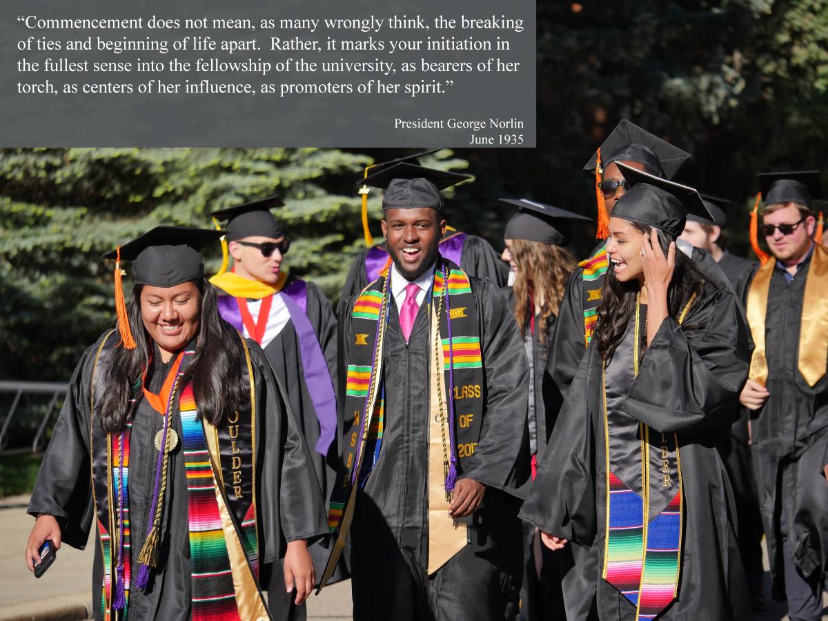 Undergraduates lined up for commencement procession