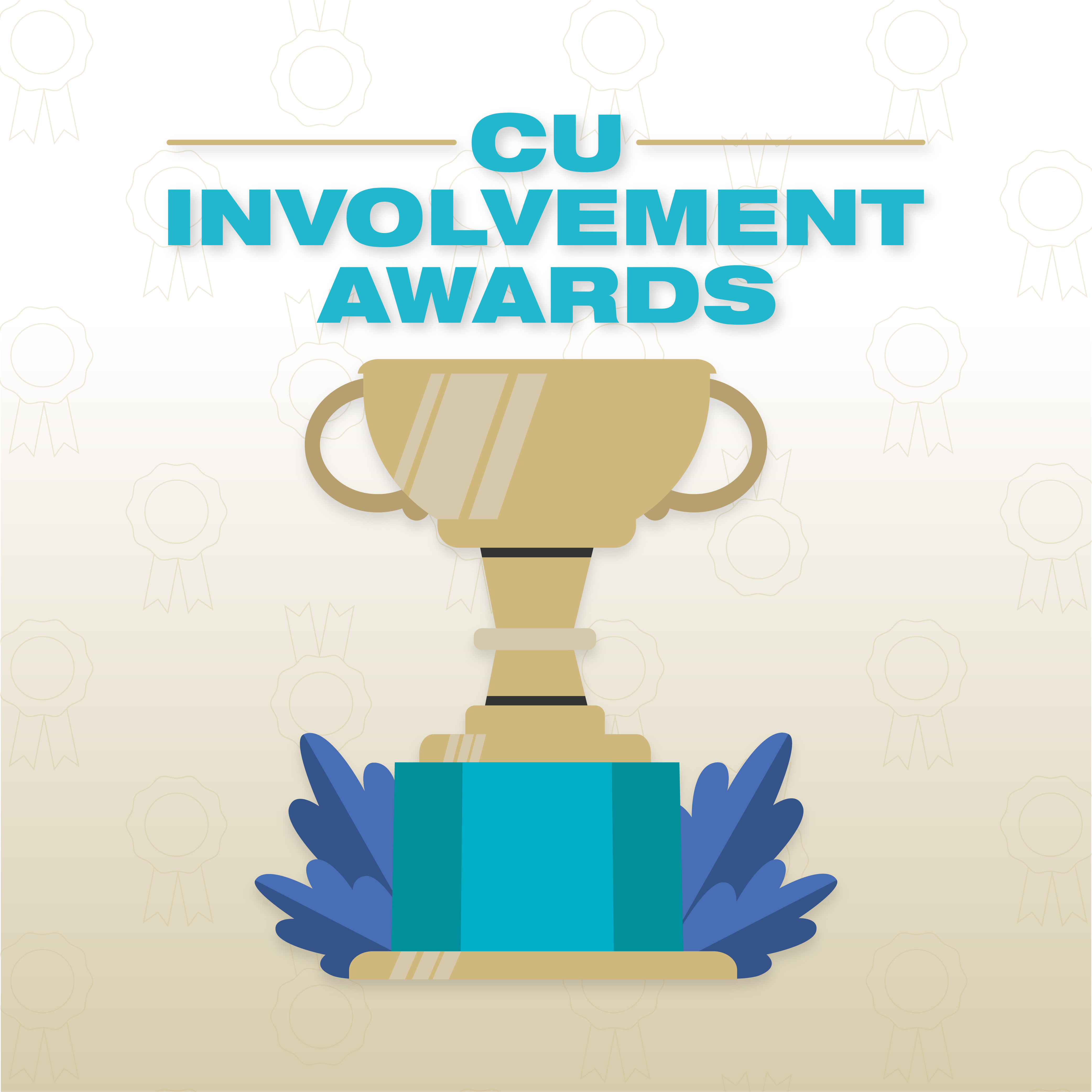 A trophy and text that reads: CU Involvement Awards