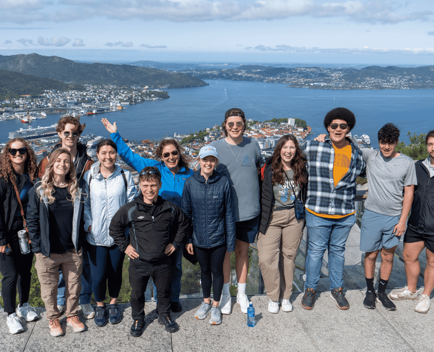 Group of students studying abroad