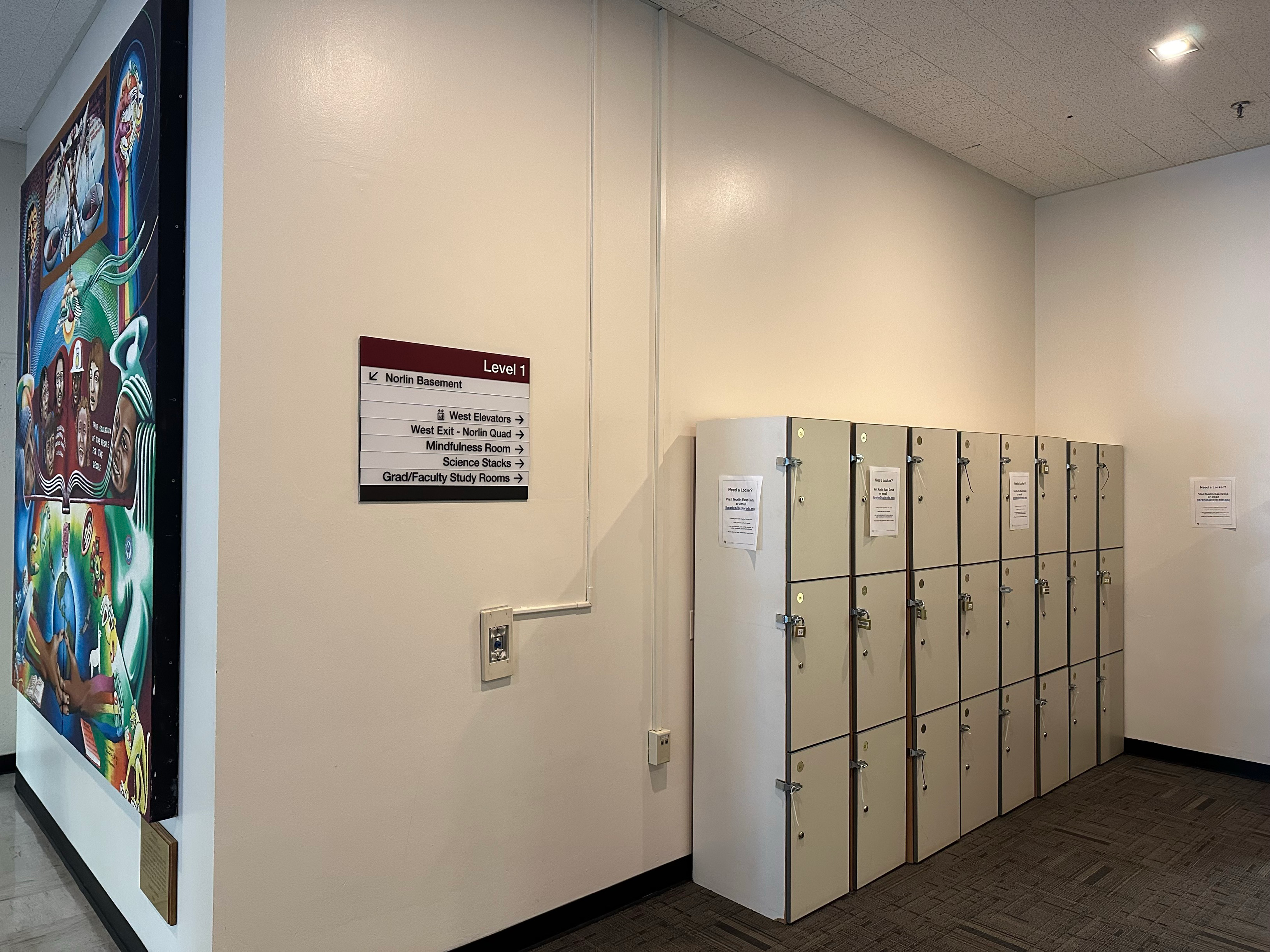 lockers in Norlin Library