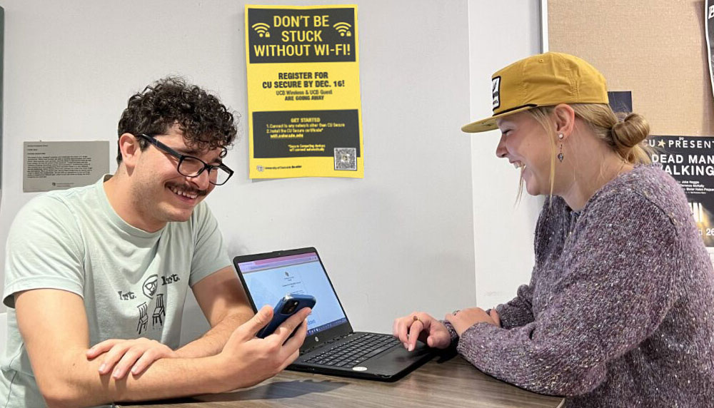 campus community members using Wi-Fi on campus