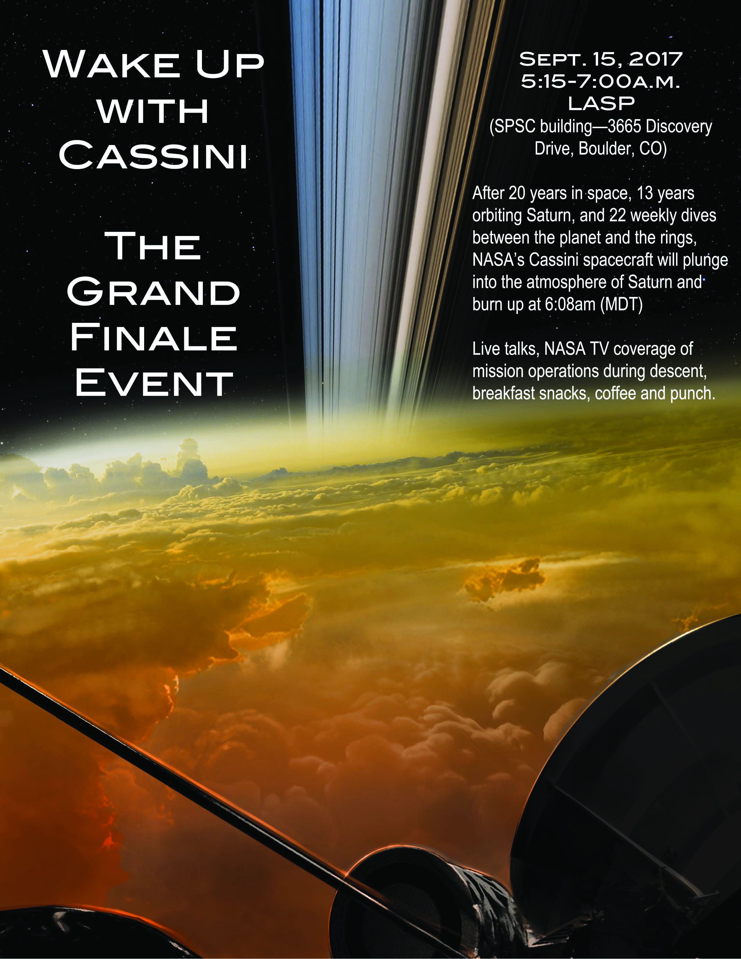 Wake Up with Cassini: The Grand Finale Event