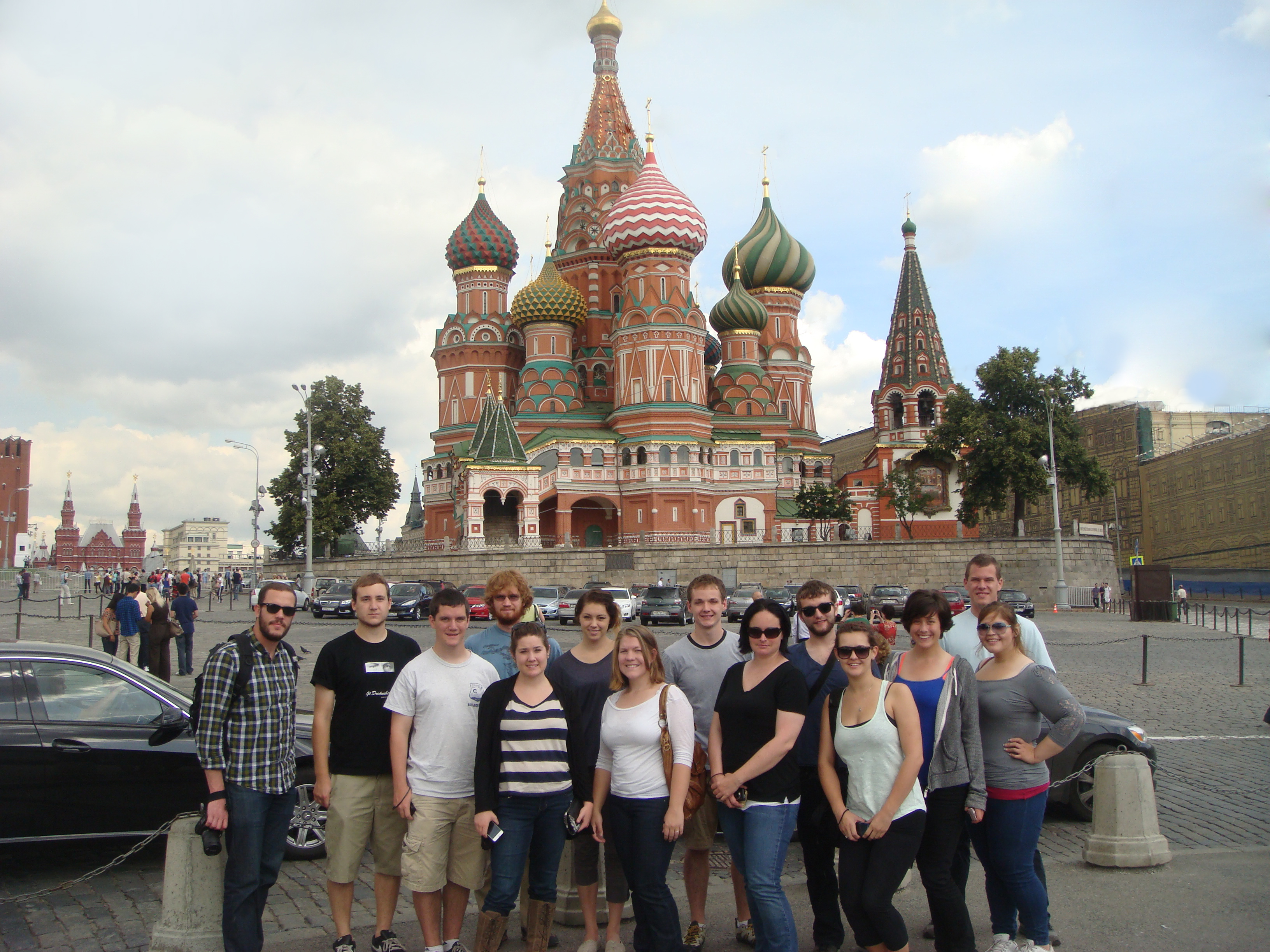 Group photo in front of Saint Basil's Cathedral