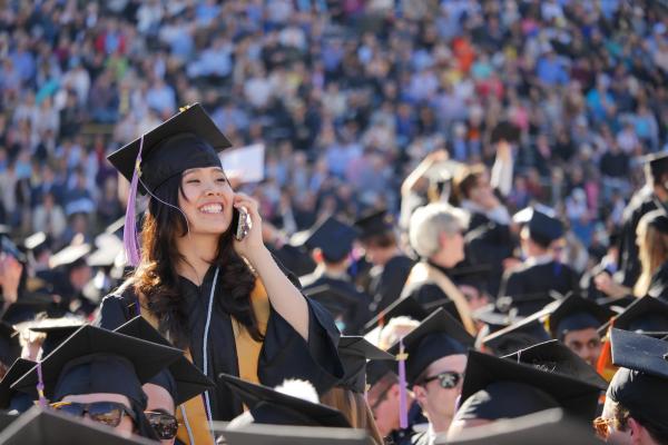 Graduate during commencement ceremony